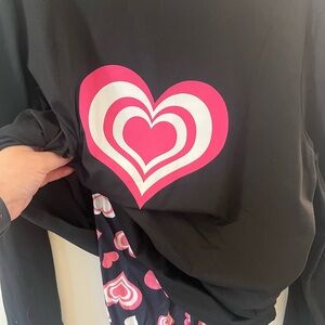 Black and Pink Heart Pajama Set